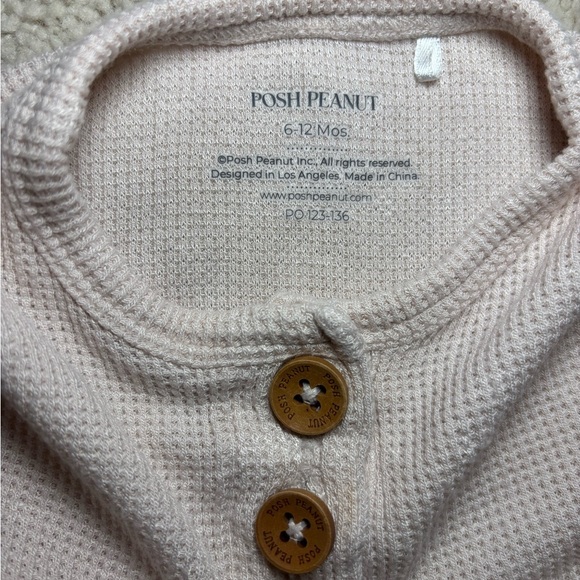 Posh Peanut Long sleeve waffle knit twirl bodysuit dress in size 6-12 months. - Picture 6 of 7